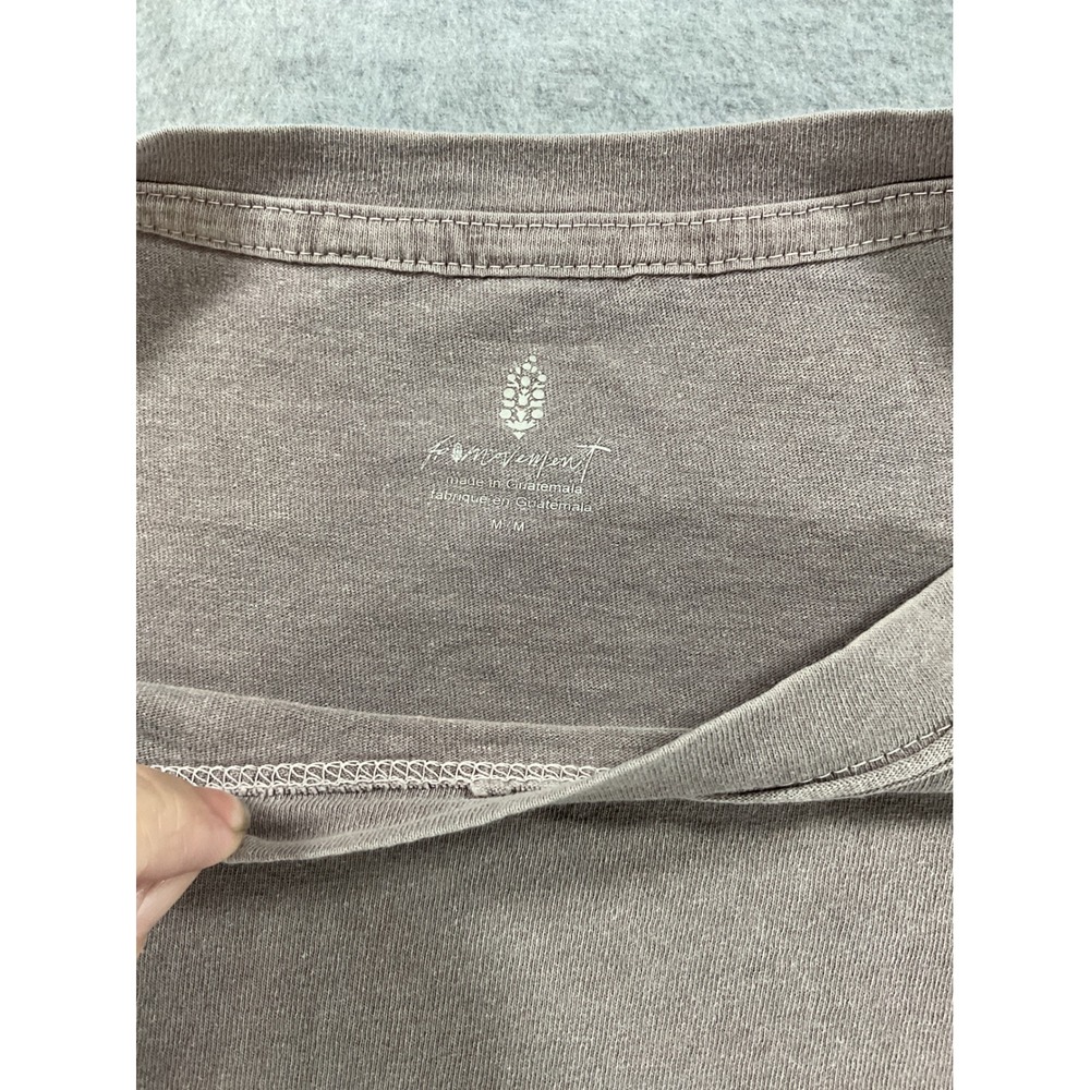 Free People Movement Womens M Cropped Tee Washed Mauve Brown Raw Hem 2052 - Picture 2 of 7